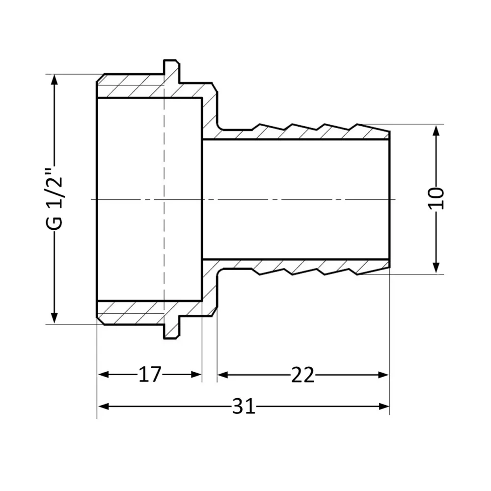 Штуцер Thermo Alliance Standart 10х1/2" НР SD4271510 Київ - фото 6