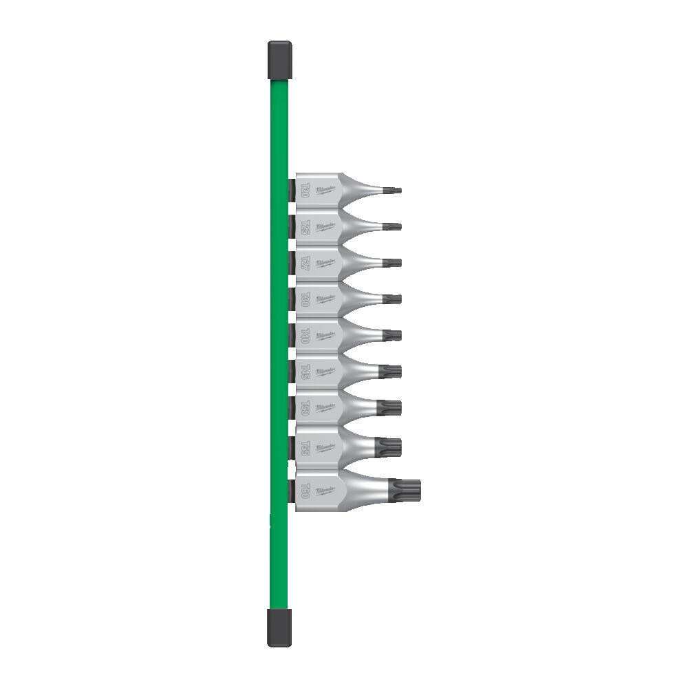 Набір головок торцевих хромованих 1/2'' MILWAUKEE, з бітою Torx (Т20-Т60) на планці, (9шт) Одеса - фото 1