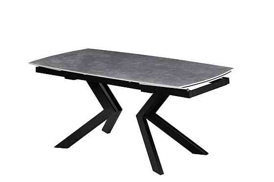 Стіл Топаз 180 (+80)*90, чорний/кераміка сіра Днепр