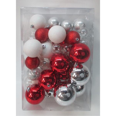 Елочная игрушка Novogod`ko набор шаров №2, 39 шт, красный/белый (974439) Винница - изображение 1