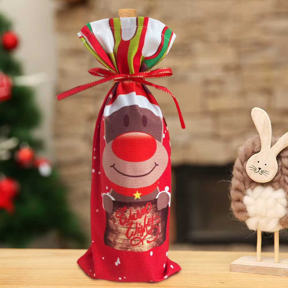 Чохол на пляшку новорічний Олень 34 на 12 см різнобарвний Київ - фото 4