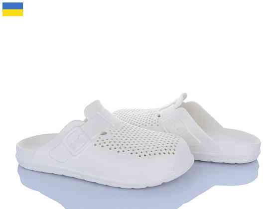 Чоловічі шльопанці капці із закритими пальцями шкарпетками білі сабо легкі пінка ЕВА лікарів кухарів для роботи відпочинку Одеса