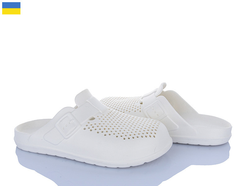 Чоловічі шльопанці капці із закритими пальцями шкарпетками білі сабо легкі пінка ЕВА лікарів кухарів для роботи відпочинку Одеса - фото 5