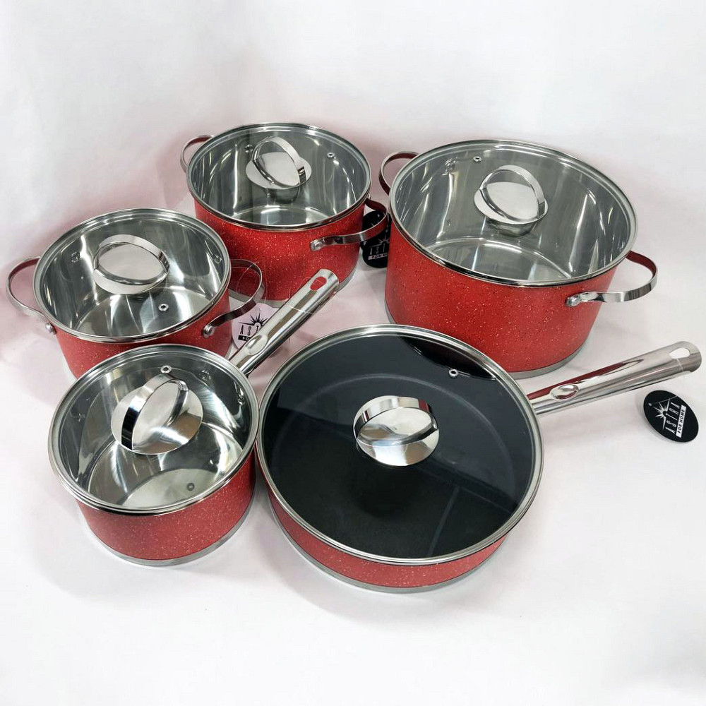 Хороші каструлі, Набір високих каструль, Каструлі посуд для електричних плит, Набір каструль зі сталі JP-48 Івано-Франківськ - фото 3