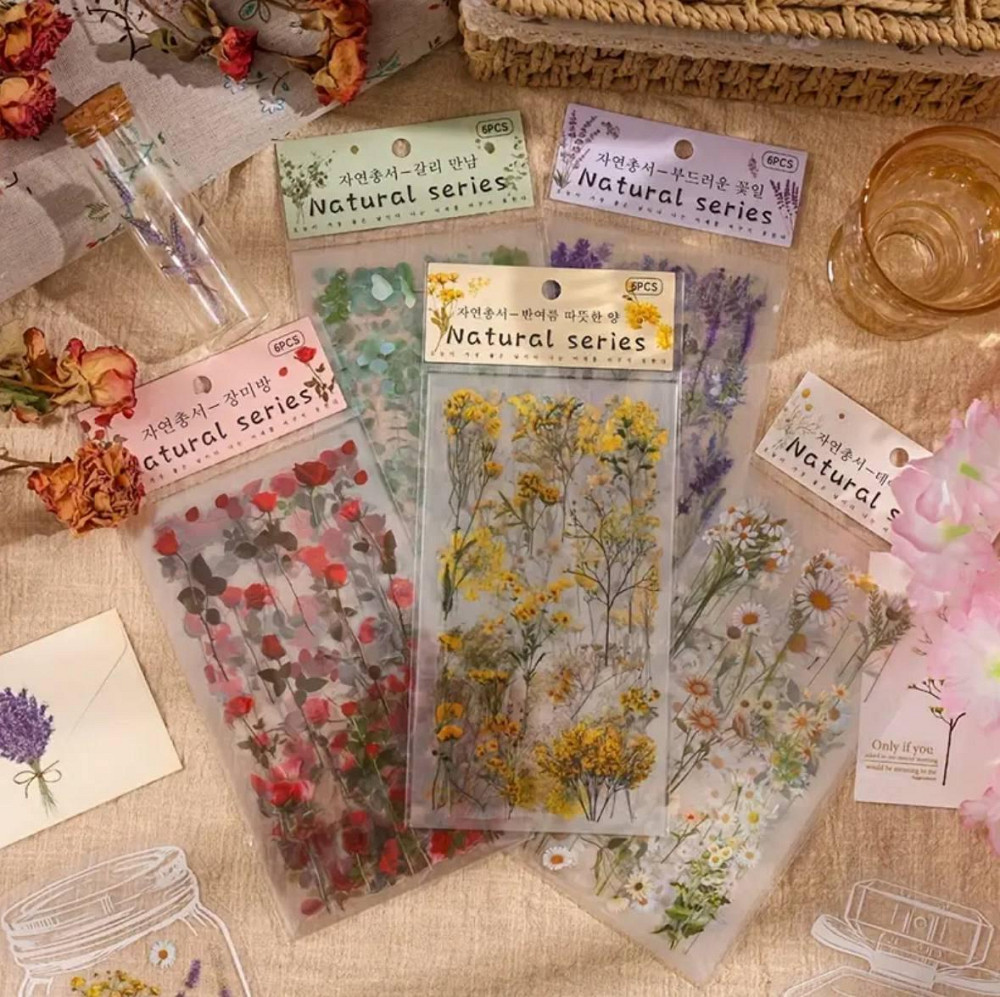 Глянцевые наклейки с цветами ириса, 6 листов, самоклеящиеся ПВХ-стикеры Киев - изображение 4