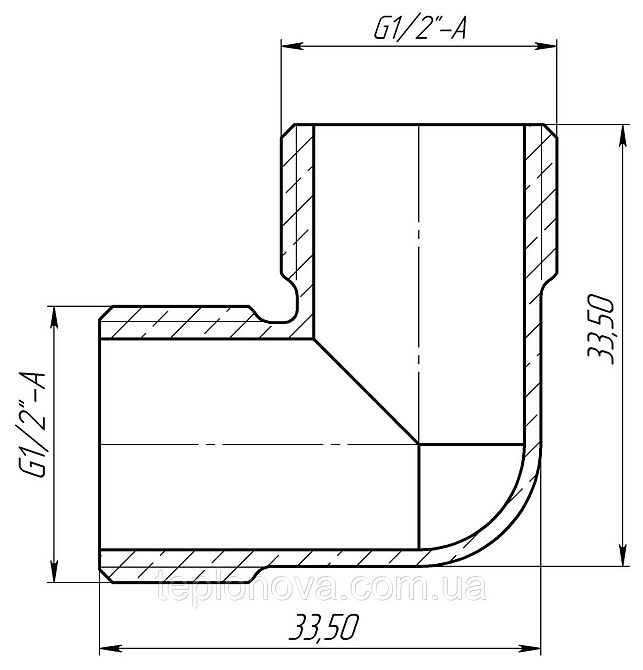 Кут 1/2| Н латунний LL332S OPTIMUM Чернівці - фото 3