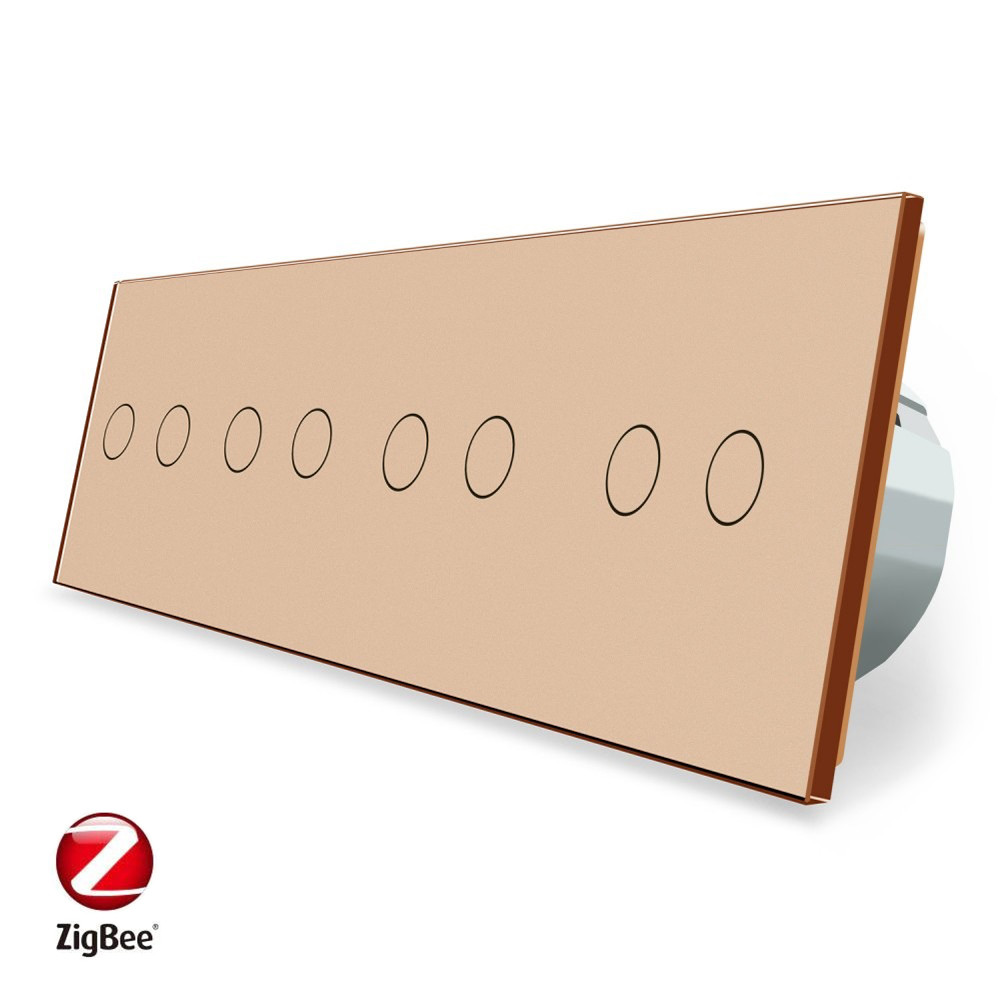 Розумний сенсорний ZigBee вимикач 8 сенсорів (2-2-2-2) Livolo золото (VL-C708Z-13) Коломыя - изображение 8
