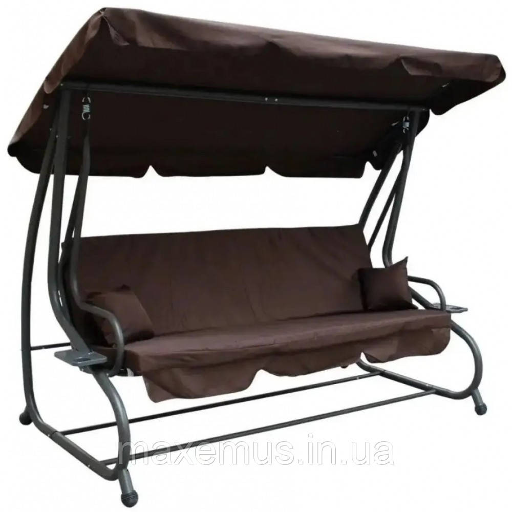 Садовые качели для дачи и дома четырехместные уличные качели с навесом Bonro Garden дачные качели для отдыха Мостиська - фото 2
