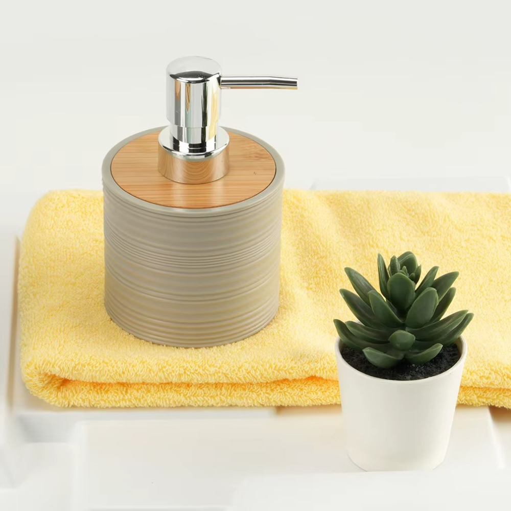 Набор аксессуаров 6в1 для ванной комнаты и душа, урна,дозатор для мыла, мыльница, стаканы,ёршик бежевый Каменец-Подольский - изображение 4