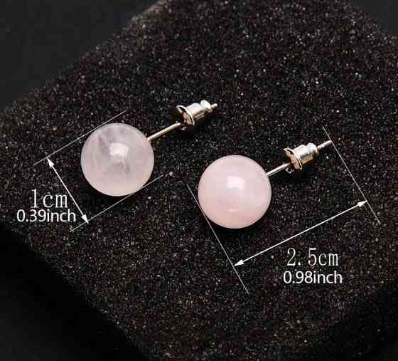 Серьги из красного агата, круглые серьги из натурального красного агата, серьги гвоздики. Киев