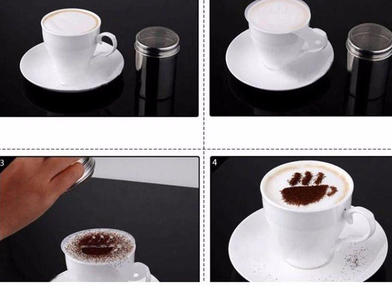 Набор для кофе трафареты 16 штук и баночка серый Киев - изображение 4