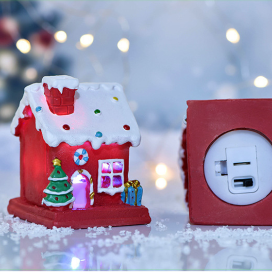 Новогодний домик из полистоуна с LED подсветкой для мини-сада, миниатюры, рождественской инсталляции Одесса