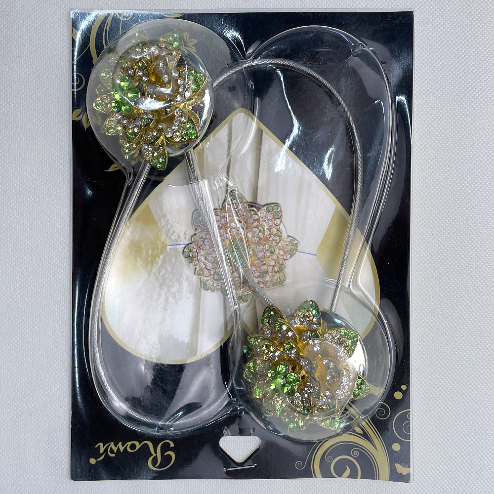 Магніти для штор та гардин "Flowers" набір 2 шт Салатовий з золотистим (81-206) Київ - фото 8