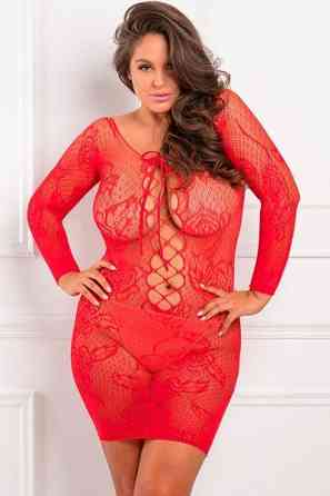 Платье TIE BREAKER LONG SLEEVE DRESS PLUS SIZE Sex Aura Киев