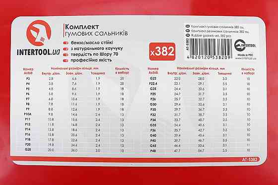 Набір манжетів 382шт різних розмірів у пластиковому боксі AT-5382 Київ