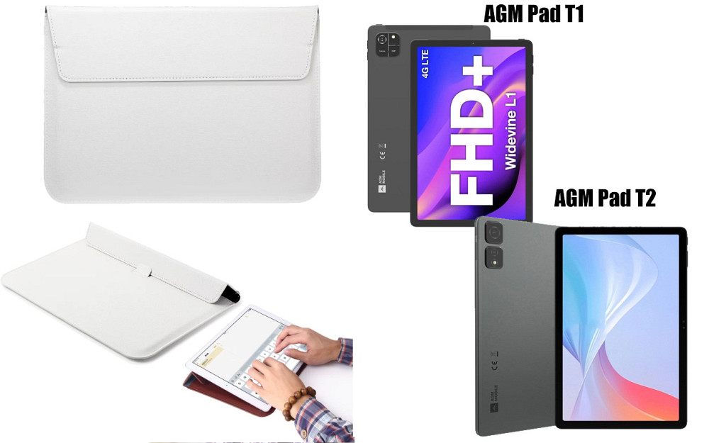 Чехол-конверт VitoCase для AGM PAD T1, AGM Pad T2, с функцией подставки для планшета Белый Киев - изображение 1