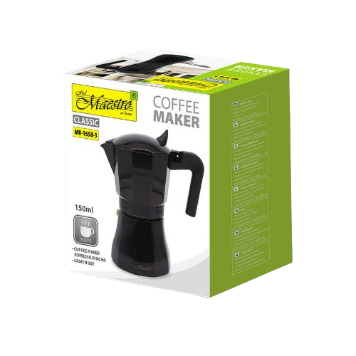 Кавоварка гейзерна 150мл (3 порції) алюмінієва MR-1658-3 Espresso Moka Maestro Житомир - изображение 2