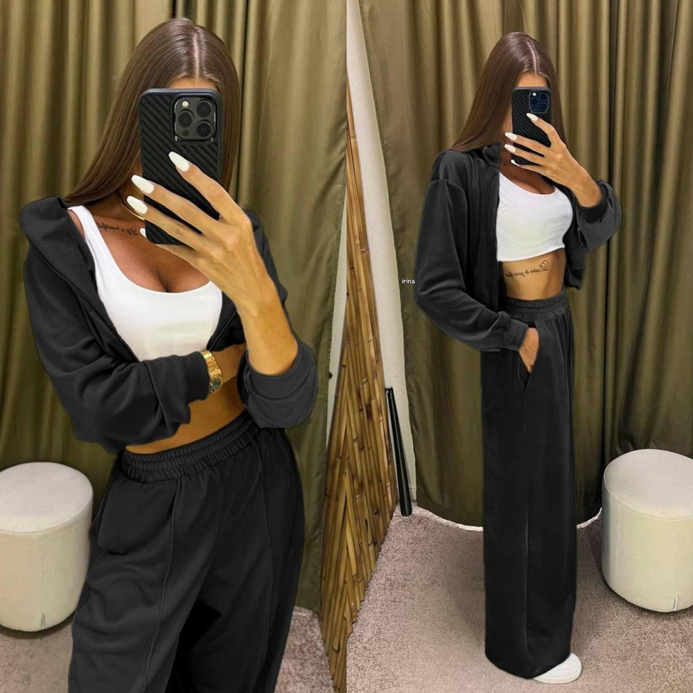 Жіночий стильний повсякденний костюм двійка якісний турецький велюр Одеса - фото 1