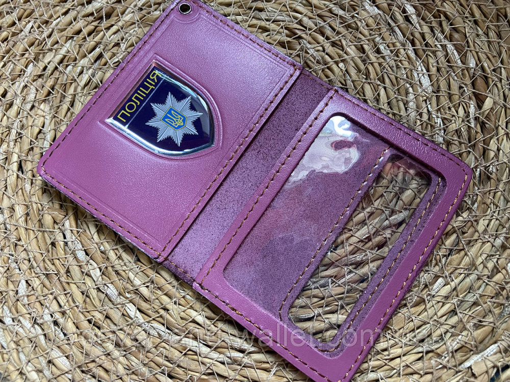 Жіноча обкладинка на посвідчення НПУ (Національна поліція України) рожевого кольору Київ - фото 4