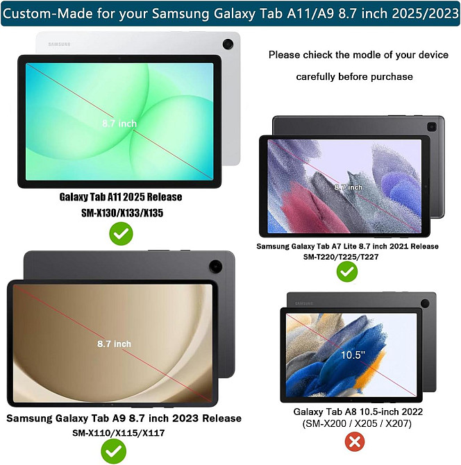 Детский чехол Patamiyar для Samsung Galaxy Tab A11 8.7 дюймов 2025/Galaxy Tab A9 8.7 дюймов 2023 Tab A7 Lite 2021 Днепр - изображение 7