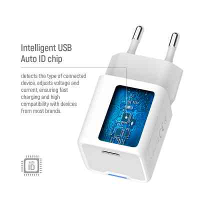 Зарядное устройство ColorWay GaN Mini 30W PD Port PPS USB (Type-C PD + USB QC4.0) cable Type-C (CW-CHS053PDC-WT) Винница