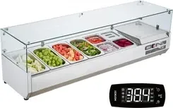 Сервер Chłodzona stacja na przyprawy do blatu roboczego - przygotowywania z 4 x 1/3 patelni i 1/6 Korpus ze stali nierdzewnej 304 Київ