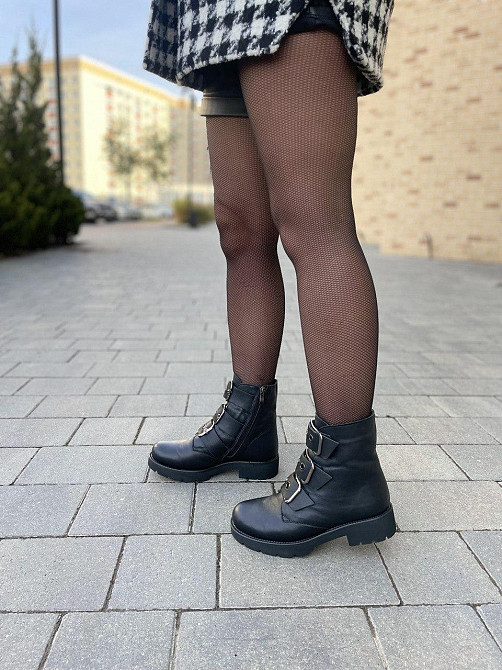 Liya Черевики жіночі LIYA чорні натуральна шкіра зима висота 13 см розмір 38 (2836) Коломия - фото 2