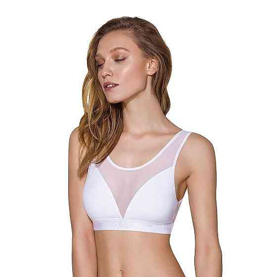 Топ з прозорою вставкою Passion PS002 TOP S, white Sex Aura Київ