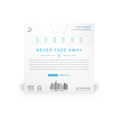 Струни для гітари D'Addario XS Phosphor Bronze Extra Light 12-String (10-47) (XSAPB1047-12) Вінниця - фото 4
