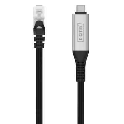 Дата кабель USB-C to RJ45 Ethernet 2.0m CAT6A S/FTP 1Gbps LSZH Digitus (AK-300601-020-S) Винница