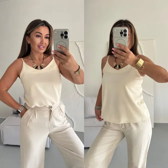 Жіноча базова майка на тонких бретелях Double Soft — молочна, шоколадна, чорна Одеса - фото 3