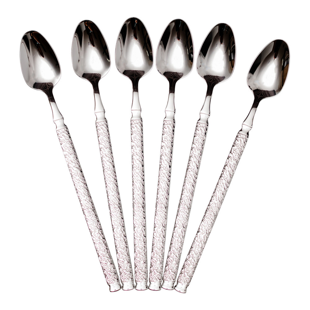 Ding Lanfang Набір десертних ложок 6 штук з нержавіючої сталі 20 (см) Срібло HP-8-38 Коломия - фото 1