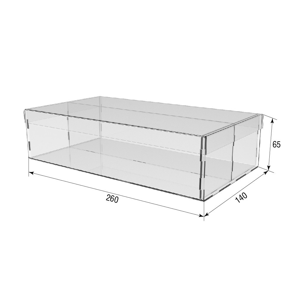 Коробка акриловая EKOSTAR  260х140х65 с крышкой Киев - изображение 3