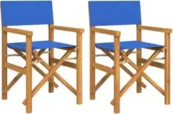 Косметологічне Крісло Syfax Krzesła reżyserskie 2szt. Składane niebieskie lite drewno tekowe 4714008514 Киев - изображение 1