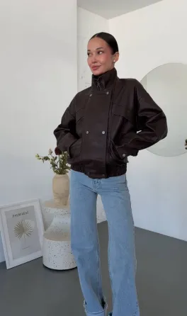 Жіноча куртка з екошкіри oversize весна-осінь — чорна, шоколад Одеса