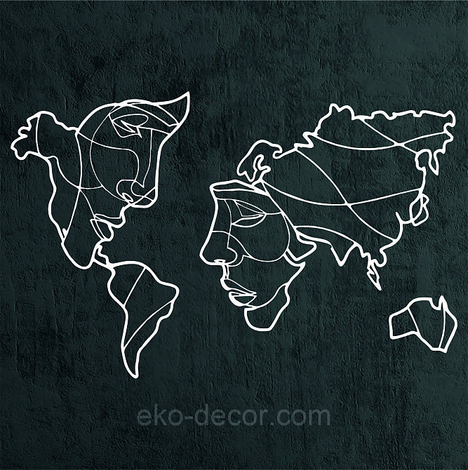 Декоративное настенное Панно «Карта», Декор на стену 90*140 см, Белый Киев - изображение 3