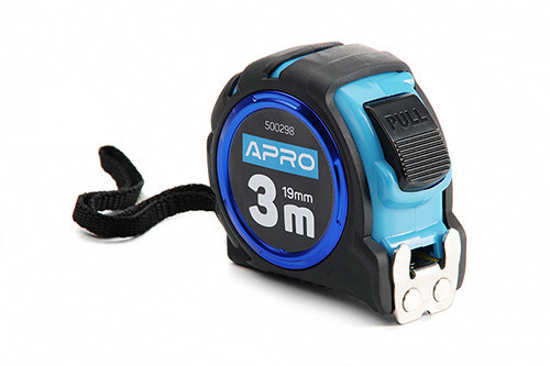 Рулетка магнітна гумова автостоп, подвійний зачіп 3 мх19 мм APRO Рівне - фото 1