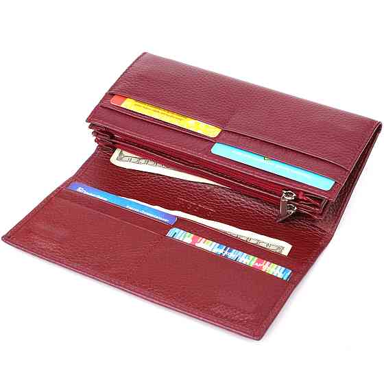 Практичный кошелек для женщин из натуральной кожи ST Leather 23098 Бордовый Киев