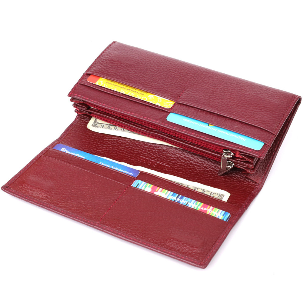 Практичный кошелек для женщин из натуральной кожи ST Leather 23098 Бордовый Киев - изображение 6