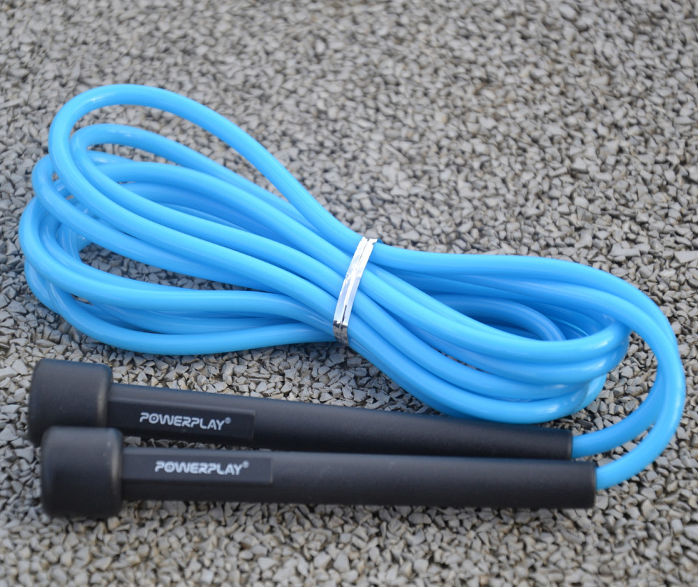 Скакалка PowerPlay 4201 Basic Jump Rope Синяя 2,8 м Луцк - изображение 7