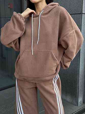 Женский теплый костюм двойка с лампасами из турецкого флиса Мокко, 46/48 Одесса