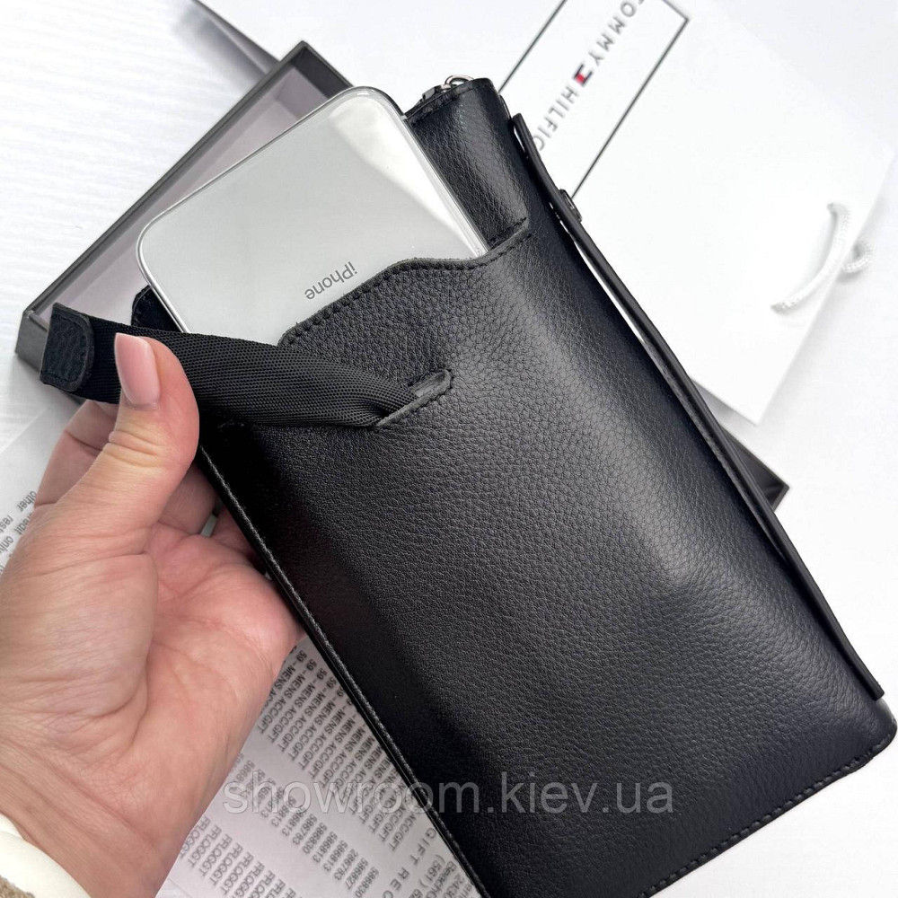 Шкіряний брендовий функціональний клатч TH (6615) Київ - фото 5