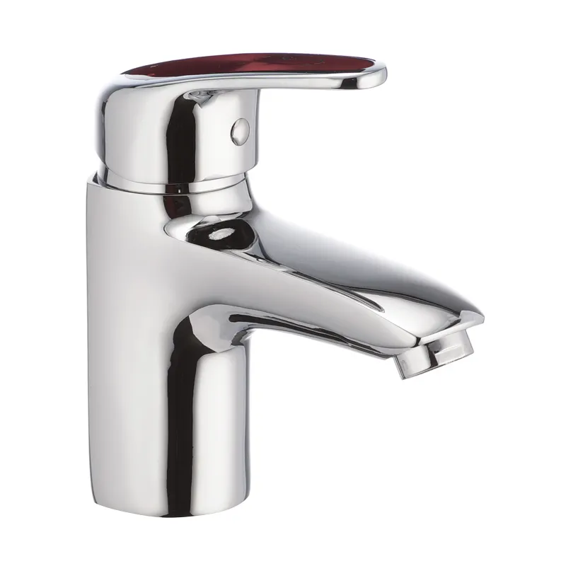 Смеситель для умывальника Cron Magic 001 с красной ручкой CR0143 Харьков - изображение 1