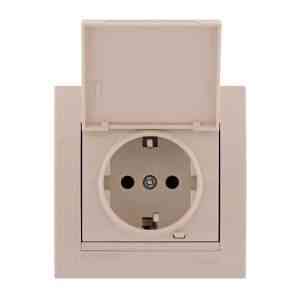 DERIY крем Розетка внутрішня із заземленням з кришкою Лезард Житомир