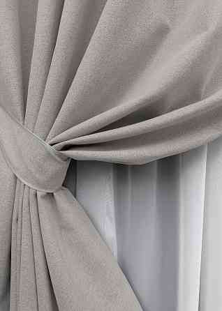 Комплект штор на люверсах VR-Textil Блэкаут двусторонний ASHEN NIGHT № 1847ш Тауп 150х270 см 2 шт (37-0288) Киев