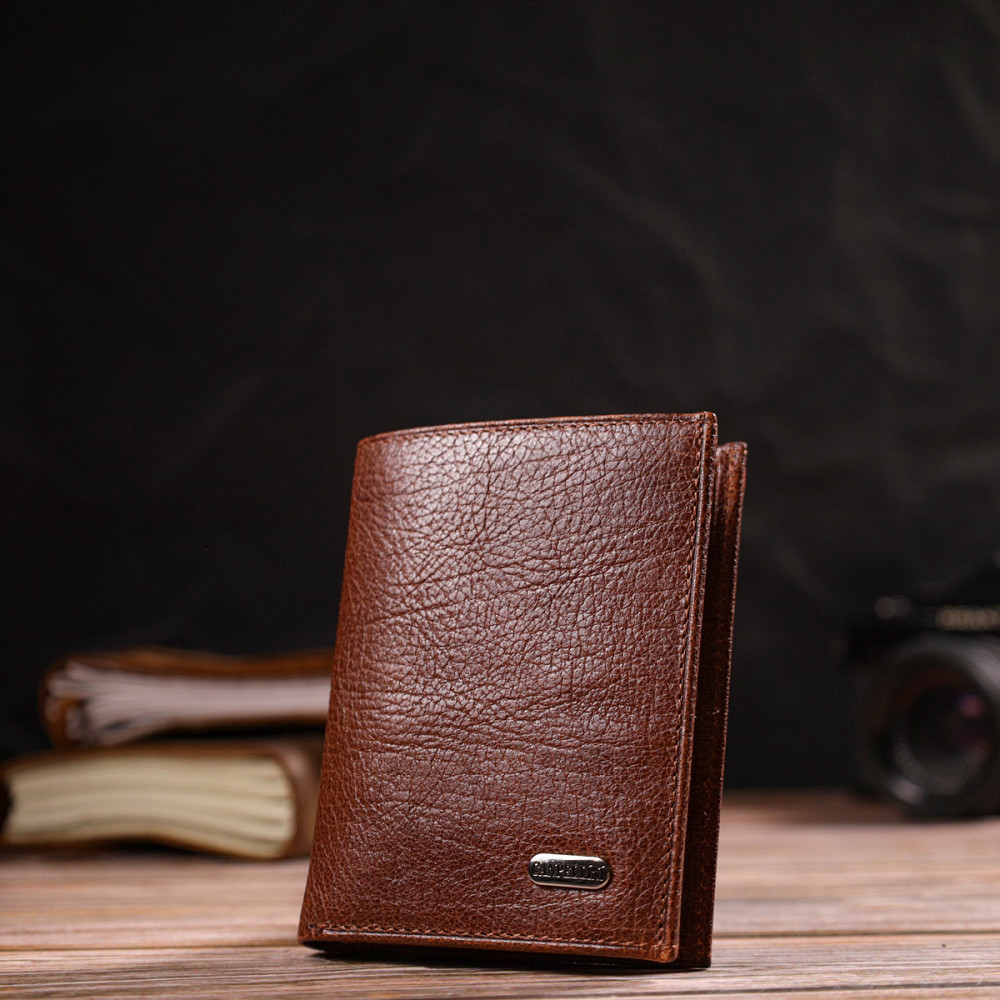 Цікавий компактний гаманець для чоловіків із натуральної шкіри флотар CANPELLINI 21874 Коричневий Київ - фото 3