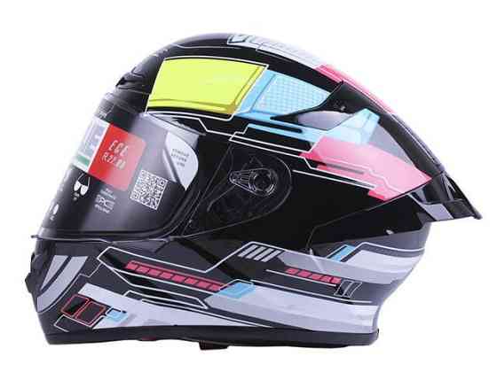 Шолом мотоциклетний інтеграл MD-821, чорний із кольоровим, size M Мукачево