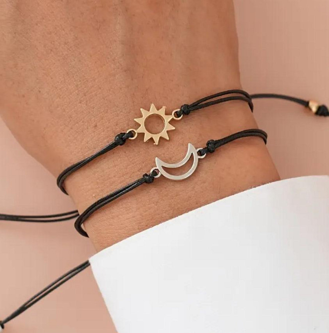 Парные браслеты — регулируемые браслеты с подвесками для влюбленных, друзей, пары Киев - изображение 1