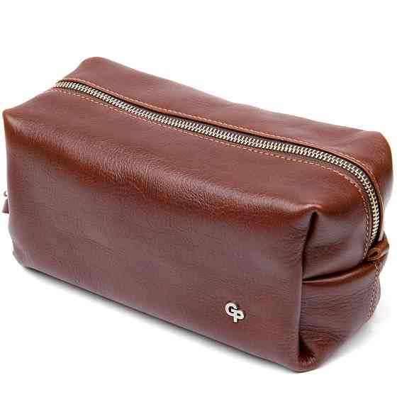 Кожаная мужская косметичка GRANDE PELLE 11418 Коричневый Киев