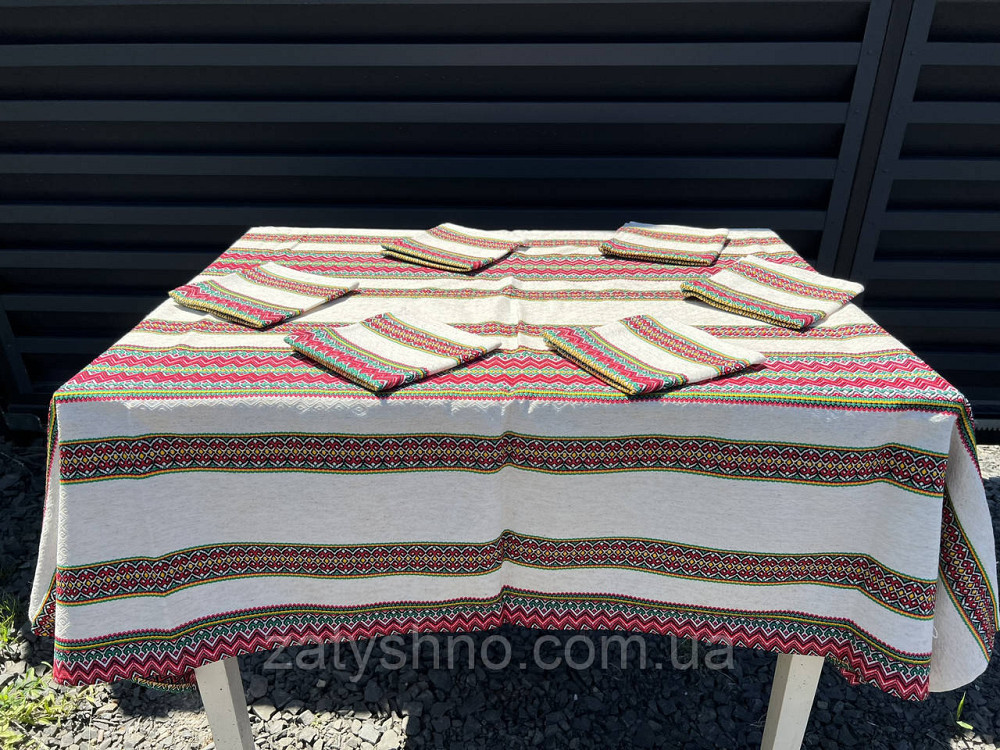 Красивая вышитая скатерть с салфетками Киев - изображение 4